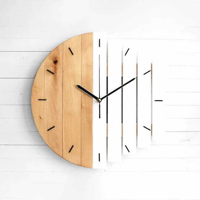Moderne Wanduhr Holz minimalistisch Design