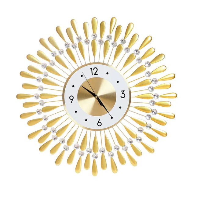 Design Wanduhr Sonne goldfarben modern