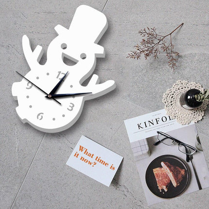 Wanduhr für Kinder als Schneemann