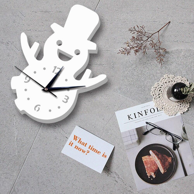 Wanduhr für Kinder als Schneemann