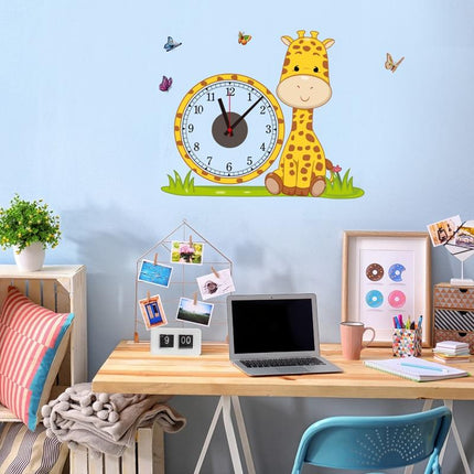 Giraffen Wandtattoo Uhr fürs Kinderzimmer