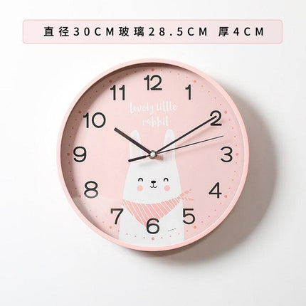 Süße Kinder Wanduhr mit Hasenmotiv
