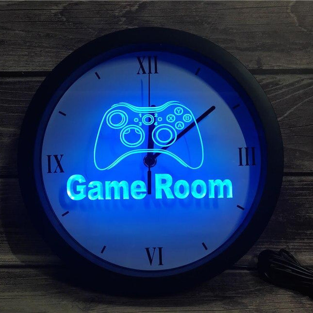 Game Room LED-Wanduhr für Gamer