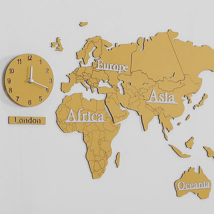 Originelle Weltkarte Wanduhr fürs Wohnzimmer