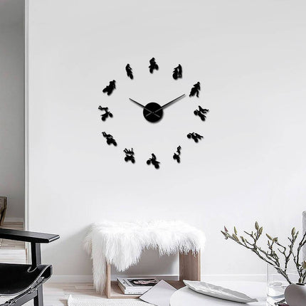 Große 3D Wanduhr mit Motorrad-Motiven
