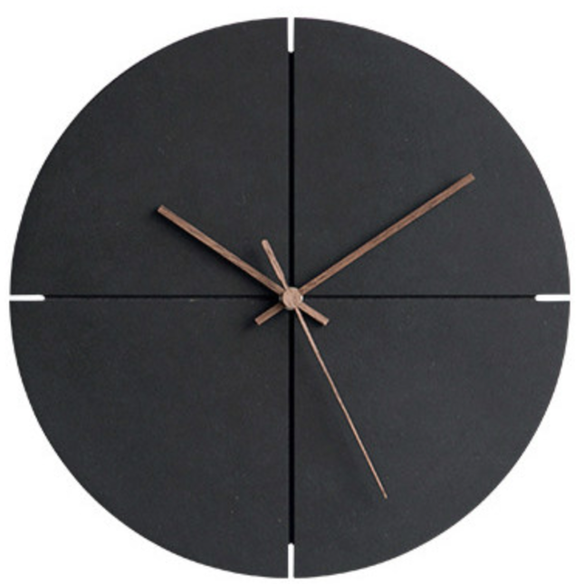 Minimalistische Wanduhr Design rund geteilt
