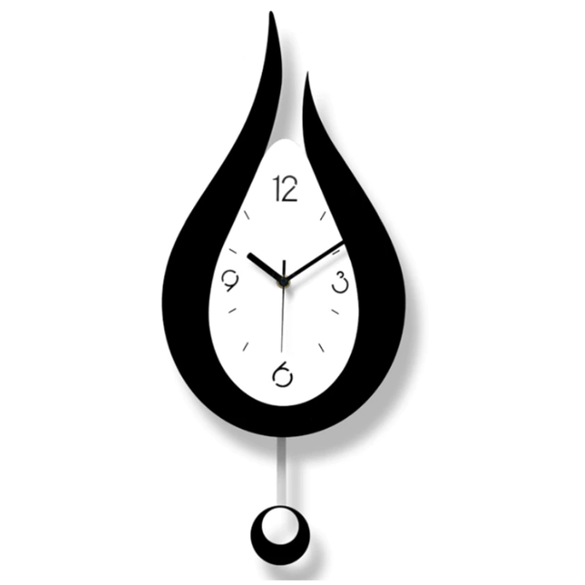 Große Design Pendeluhr in Tropfenform