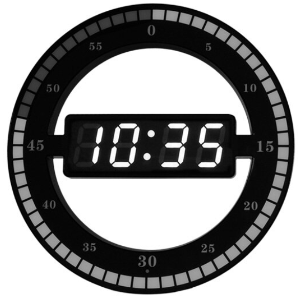 Runde digitale LED Wanduhr modern