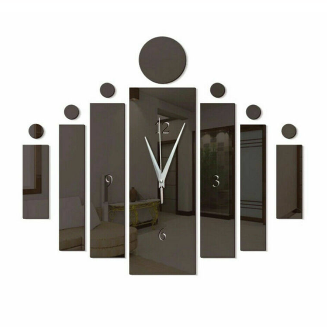 Rechteckige Design Spiegel Wanduhr DIY