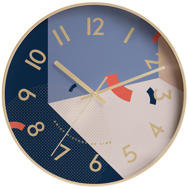 Retro Wanduhr buntes geometrisches Design