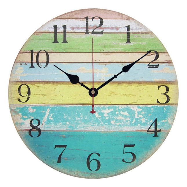 Maritime Wanduhr im bunten Strandhaus-Stil