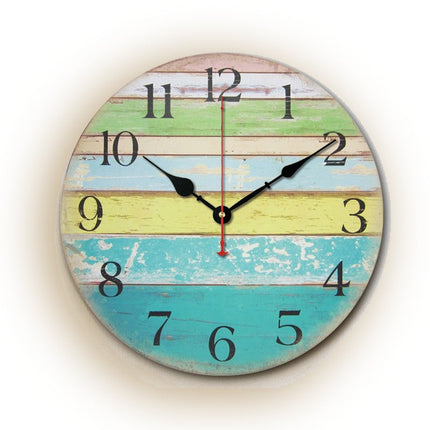 Maritime Wanduhr im bunten Strandhaus-Stil