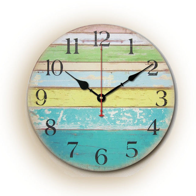 Maritime Wanduhr im bunten Strandhaus-Stil