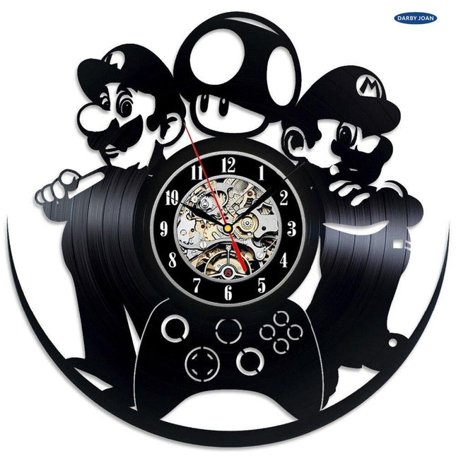 Super Mario Schallplattenuhr Gamer Zimmer Deko