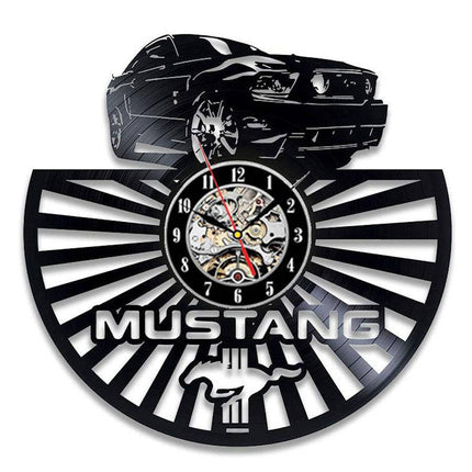 Mustang Auto Schallplattenuhr für Autofans Geschenk