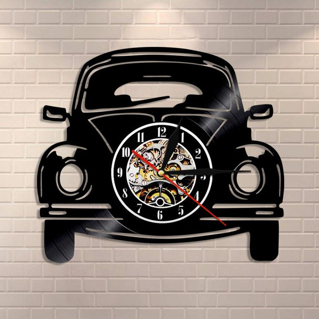 Auto Schallplattenuhr Käfer Retro Design