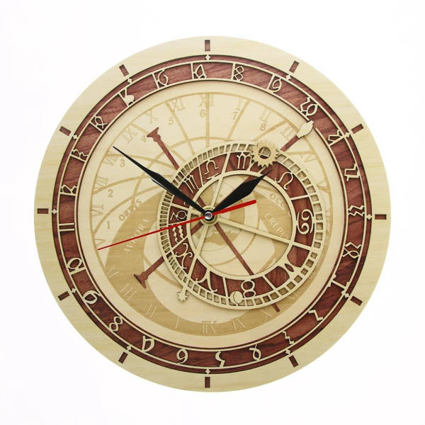 Astronomische Wanduhr aus Holz Design
