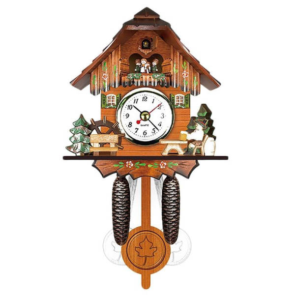 Klassische Kuckucksuhr aus Holz bemalt