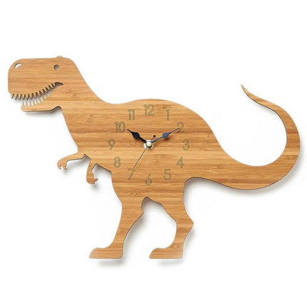 Wanduhr Dinosaurier Holz für Kinderzimmer