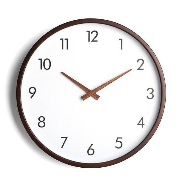 Klassische Wanduhr Holz wie Schul-Uhr