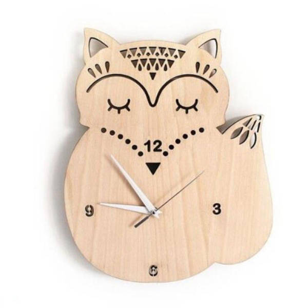 Wanduhr Eule aus Holz geschnitzt