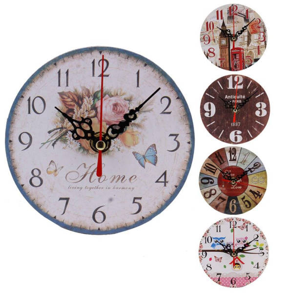 Wanduhr Holz Vintage im Landhausstil