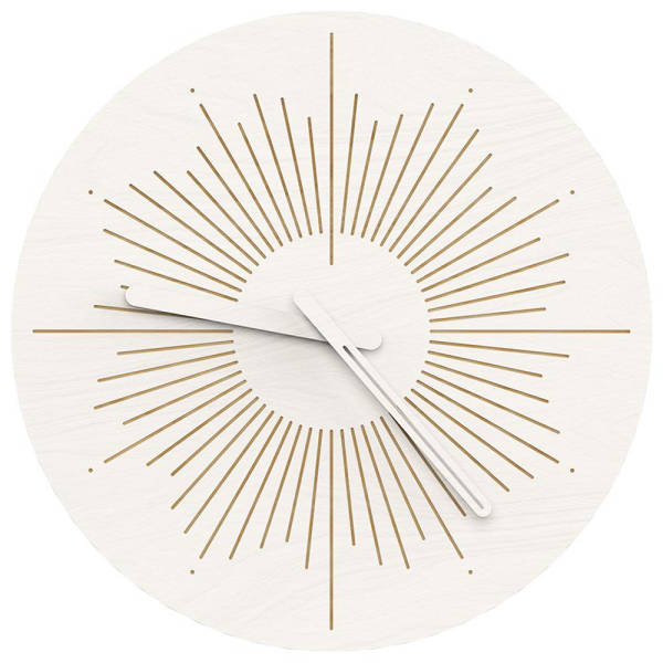Design Wanduhr modern mit Sonnenstrahlen