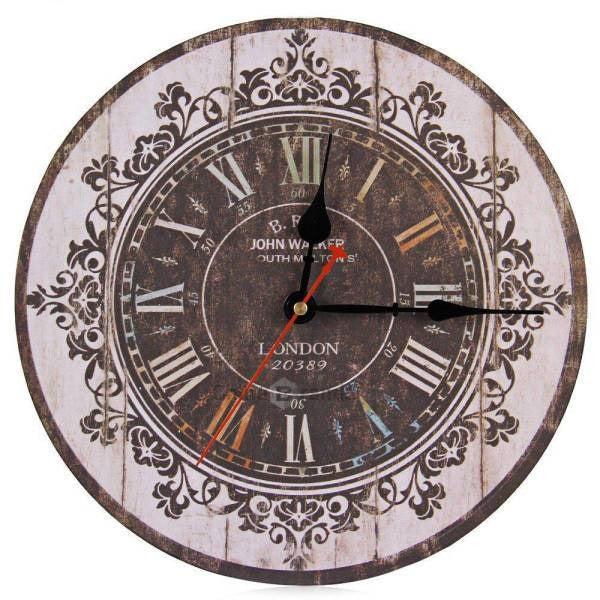 Vintage Wanduhr Holz im Antik-Look