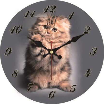 Süße Wanduhr mit niedlichem Katzen-Foto