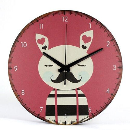 Originelle Kinder Wanduhr mit Katzenmotiv