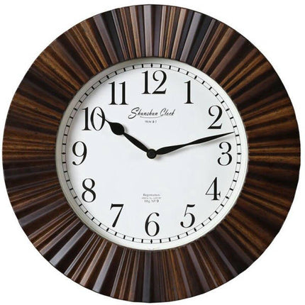 Industrielle Wanduhr 40 cm Holzoptik