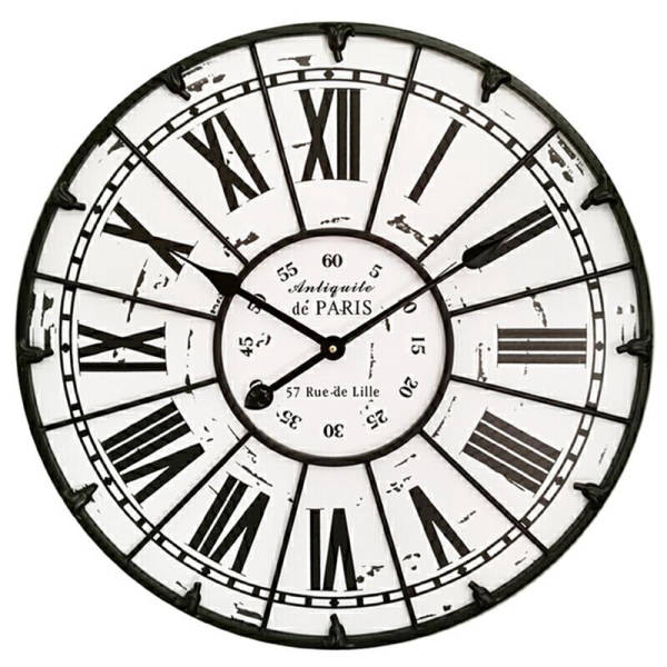 Große weiße Vintage Wanduhr Paris