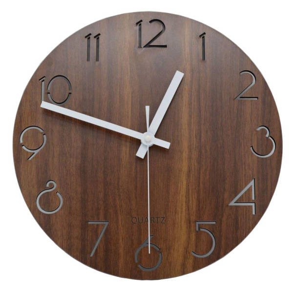 Moderne Design Wanduhr in Holzoptik