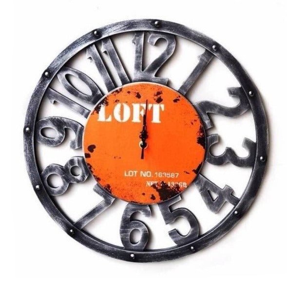Runde Wanduhr im Loft Industrie-Stil