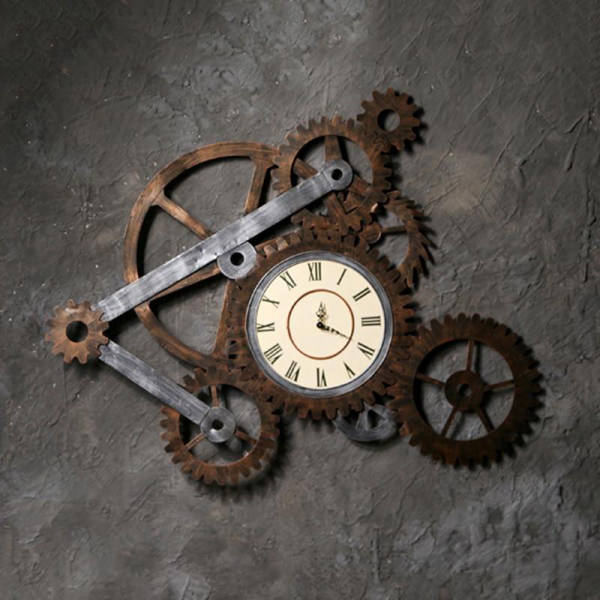 Steampunk Wanduhr Maschine mit Zahnrädern