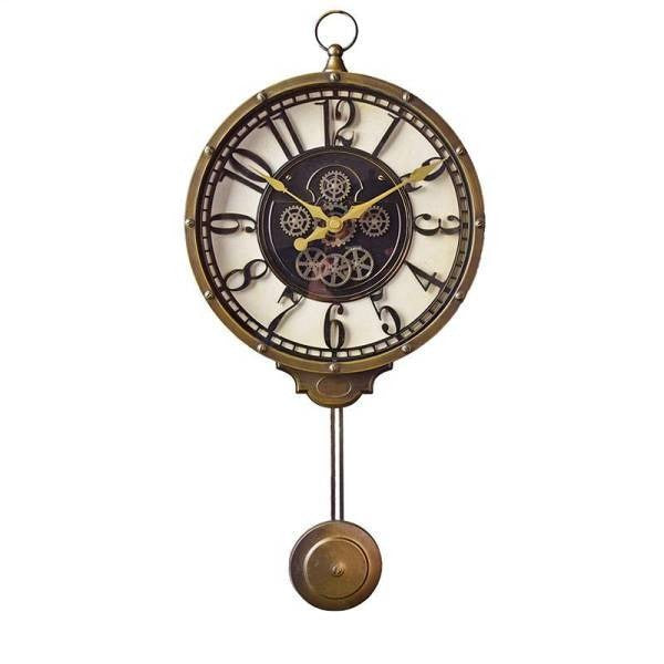 Retro Pendeluhr mit Zahnrädern Steampunk