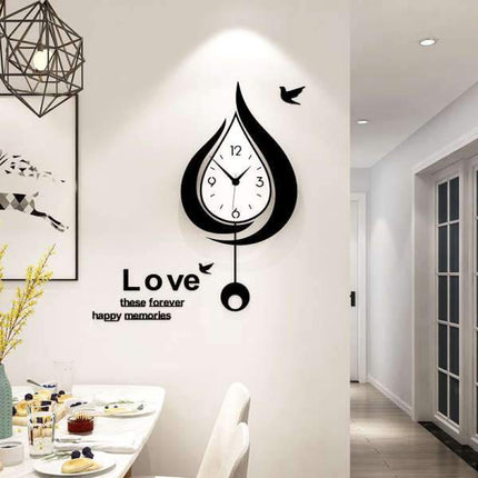 Große Design Pendeluhr in Tropfenform