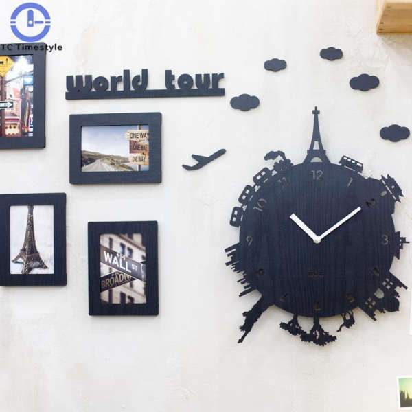 DIY Wanduhr Set Weltreise Design