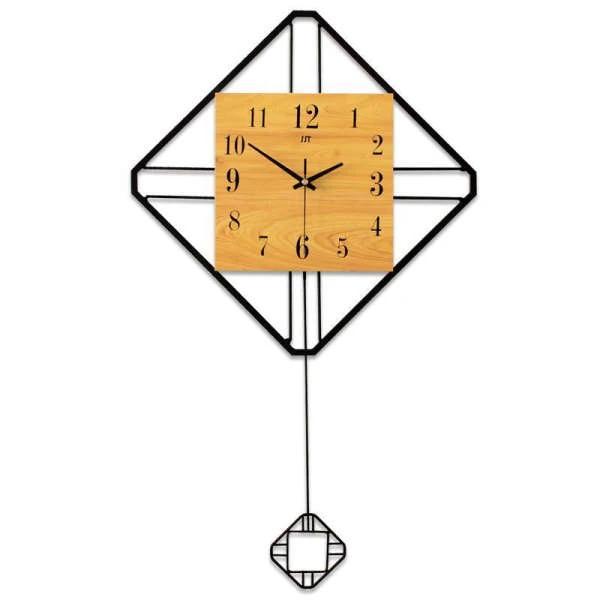 Geometrische Wanduhr aus Holz mit Pendel