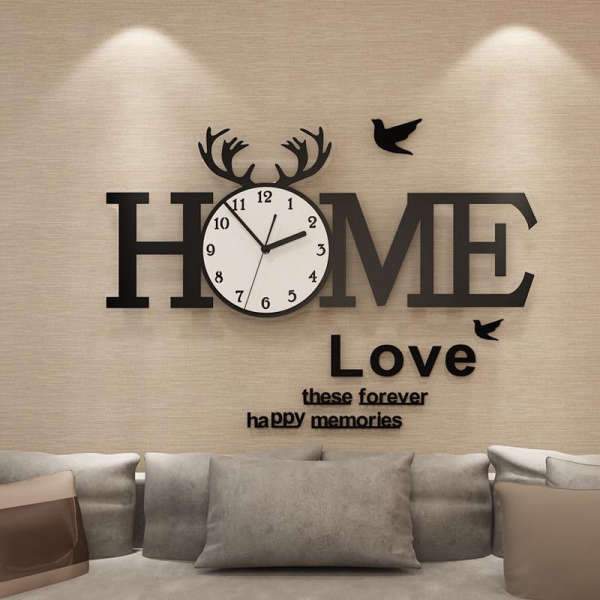 Dekorative Wanduhr mit HOME Schriftzug