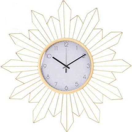 Große Metall Wanduhr im Sonnendesign