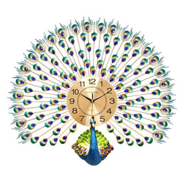 Große Dekorative Wanduhr mit Pfau Design