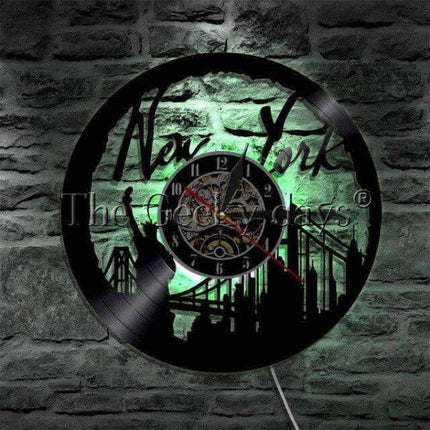 Vinyl Wanduhr Motiv New York