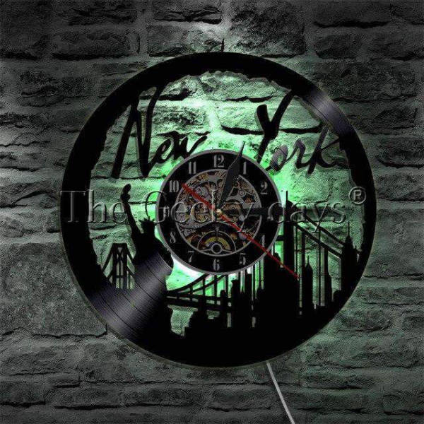Vinyl Wanduhr Motiv New York