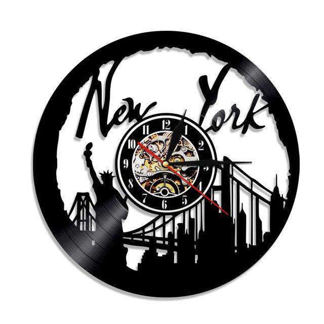 Dekorative Schallplattenuhr New York City
