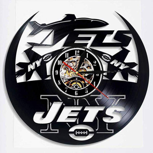 NY Jets Wanduhr aus Schallplatte