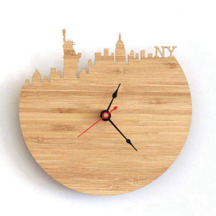 Designer Wanduhr aus Holz New York