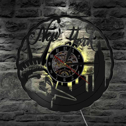 Geschenk Wanduhr New York Vinyl