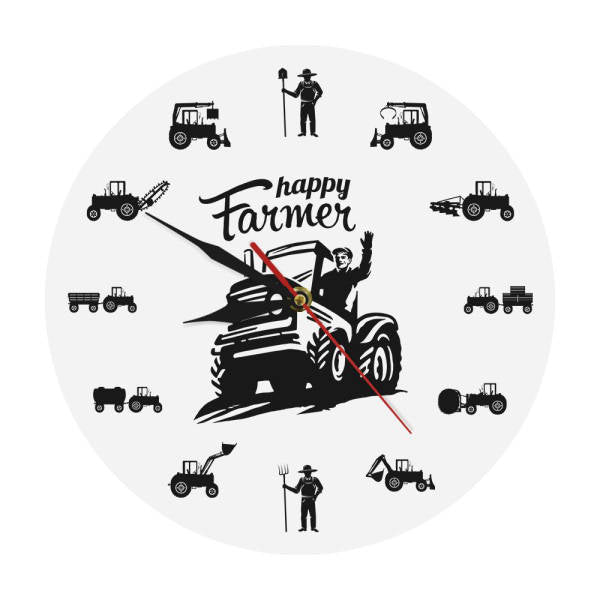 Wanduhr für Bauernhof mit Traktor