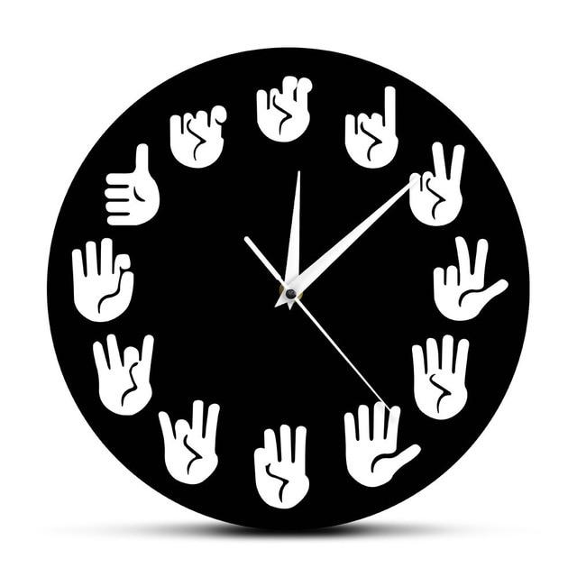 Wanduhr mit Motiv in Gebärdensprache